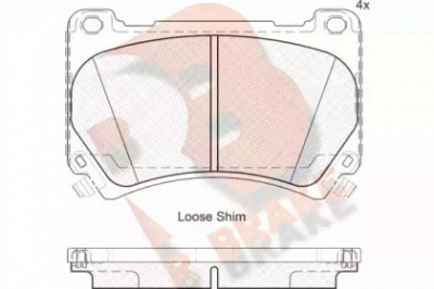 R BRAKE rb2163 -  Комплект тормозных колодок, дисковый тормоз